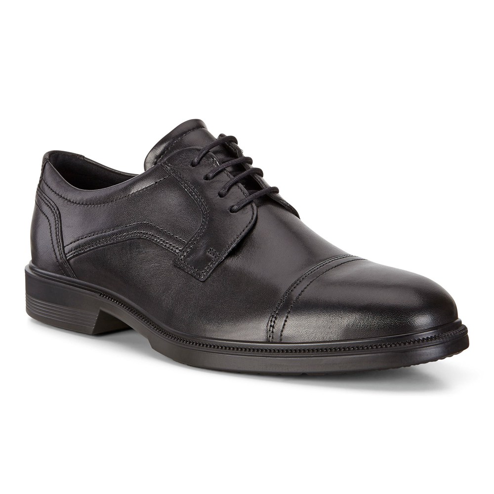 Zapatos De Vestir Hombre - ECCO Lisbon Cap Toe Tie - Negros - FZX307564